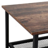 Coffee Table w/ Mesh Bottom Storage Wood Industrial Metal Side Table Livingroom