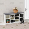 White Shoe Storage Bench Cabinet Ottoman Padded Seat Organizer Shelves Adjusting