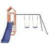 Playhouse with Slide Swings Solid Wood E1N3