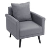 Grey Loveseat Single Sofa 2-Seater Fabric Linen Upholstered Lounge Chair Couch