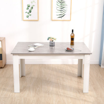 Modern Wooden Dining Table Grey&White Solid Kitchen Home Furniture 138CM*90CM