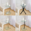 Tempered Glass Tea Coffee Table Side Small End Stand Teapoy Desk Metal Pedestal