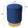 Retro Velvet Round Stool Dressing Table Stool Chair Vanity Footstool Guest Seat