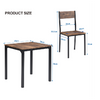 Dining Table and 2 Chairs Wooden Steel Frame Industrial Kitchen Furniture Set MW