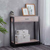 Oak Beech Console Table With Drawer Hallway Hall Desk Shelf Storage Furniture