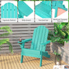 Folding Garden Adirondack Chair Ergonomic Outdoor Patio Sun Lounger W/Cup Holder