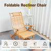 Adjustable 5-Level Bamboo Rocking Chair Porch Rocker Balcony Deck Napping Bed UK