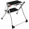 2 Step Ladder Stool Safety Anti Slip Rubber Mat Tread Steel Folding Frame DIY