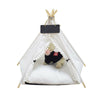 Paw Hut Teepee Bed Pet Cat Kitten Dog Puppy Play Tent Foldable House White