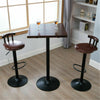 2 X 360° Swivel Elegant Wooden Bar Stool High Leg Lifting Leather Seat Chair Pub