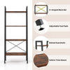 4-Tier Industrial Bookshelf Free Standing Display Shelf Storage Rack for Bedroom