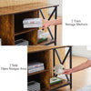 Brown Wooden TV Cabinet Metal Leg with Compartment Shelf Unit Industrial Style