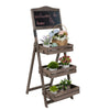 3/4 Tier Wooden Ladder Shelf Display Stand Unit Home Plant Flower Book Shelves