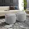 Crushed Velvet Round Footstool Dressing Table Stool Pouffe Seat Chair Side Pouf