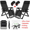 2X ZERO GRAVITY CHAIR OUTDOOR GARDEN FOLDING RECLINING SUN LOUNGER & CUP HOLDER