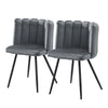 Pair of Petal Dining Chair Kitchen Dining Room Velvet Chair Padded Seat Grey New