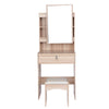 Dressing Vanity Table and Stool Set Makeup Desk w/ Sliding Mirror & Large Drawer