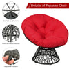 Papasan Chair Rattan Glider Deep Seat 360° Swivel Relaxing Chair W/ Soft Cushion