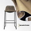 Metal Wooden Dining Table Set Faux Leather Bar Stool Chair Kitchen Coffee Bistro