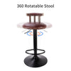 2PCS Brown Bar Stools Wooden Swivel High Leg Lifting Barstools Pub Cafe Dining