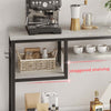 Rustic Console Table Console 4 Storage Shelves Cupboard Server Table with Hooks