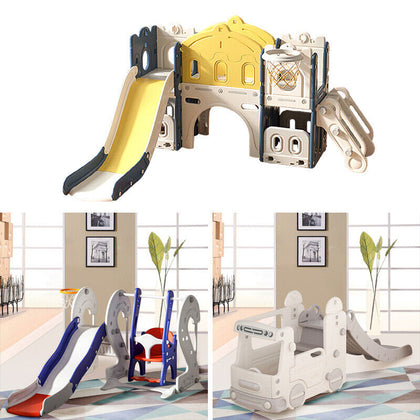 Toddler Climber Swing Slide Bridge Set Basketball Hoop Kids Indoor Playground UK