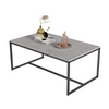 Industrial Marble Top Center Coffee Table Generously Sized with Metal Frame