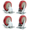 Heavy Duty 100mm 600KG Rubber Swivel Castor Wheels Trolley Furniture Brake