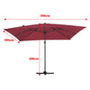 XL 3x3m Square Banana Parasol Outdoor Garden Patio Cantilever Hanging Umbrella