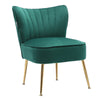 Wing Back Armchair Velvet Upholstered Metal Legs Sofa Chair Living Room Bedroom