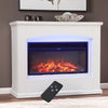 Adjust Backlight Electric Fireplace White Surround Remote control Free Standing