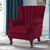 Fabric Wingback Scalloped Chair Armchair Sofa with Nailhead Occasional Fireside