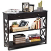 3-Tier Console Table X-Design Hallway Storage Cabinet Sofa Side Table W/ Drawer