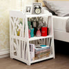 Chic White Wooden 3 Tier Bedside Table Storage Rack Organiser Cabinet Bookcase