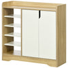 Shoe Cabinet Shoe Storage Organizer with Five Open Shelves, Natural