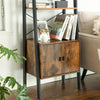 Industrial Display Cabinet Vintage Brown Ladder Bookcase Storage Shelving Unit