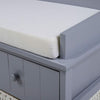 Grey Wooden Storage Bench With Drawers & Baskets Hallway Seater Stool Cushion UK