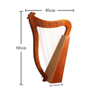 SYST 15 String Harp Wooden Mahogany Musical Irish Lyre Harps with Tuning Wrench