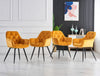2/4PCS Dining Chairs Set Velvet Padded Seat Metal Leg Kitchen ArmChairs Office