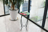 Iron/Glass Round Side Coffee Table Mosaic Design Garden Patio Flower Plant Stand