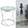 Round Glass Coffee Table Sofa Side End Table Lamp Stand Living Room Furniture