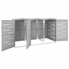 Triple Wheelie Bin Shed 207x77.5x115 Stainless Steel W0W0