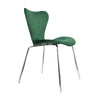 Dining Chairs Set of 6 Velvet Padded Seat Chrome Legs Kitchen Home Office Green