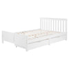 4ft6 Kids Double Bed Frame Wooden Solid Pine Storage Bed Frame with 2 Drawers NS