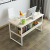 Home Computer Office PC Desk Writing Coffee Table Wood Bookshelf Furniture Beige