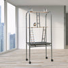 Rolling Metal Bird Play Stand Wooden Perches Ladders Parrot Playground Birds Fun