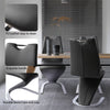 Set of 2 PU Leather Armless Chairs for Dining Kitchen Room High Back Steel Leg