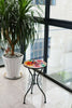 Iron/Glass Round Side Coffee Table Mosaic Design Garden Patio Flower Plant Stand