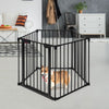 5-panel Metal Baby Pet Playpen Fireplace Fence Safety Fence w/Lockable Gate Dark