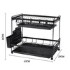 Dish Drainer Rack Storage Drip Tray Cutting Board SinkDrying Draining Plate Bowl